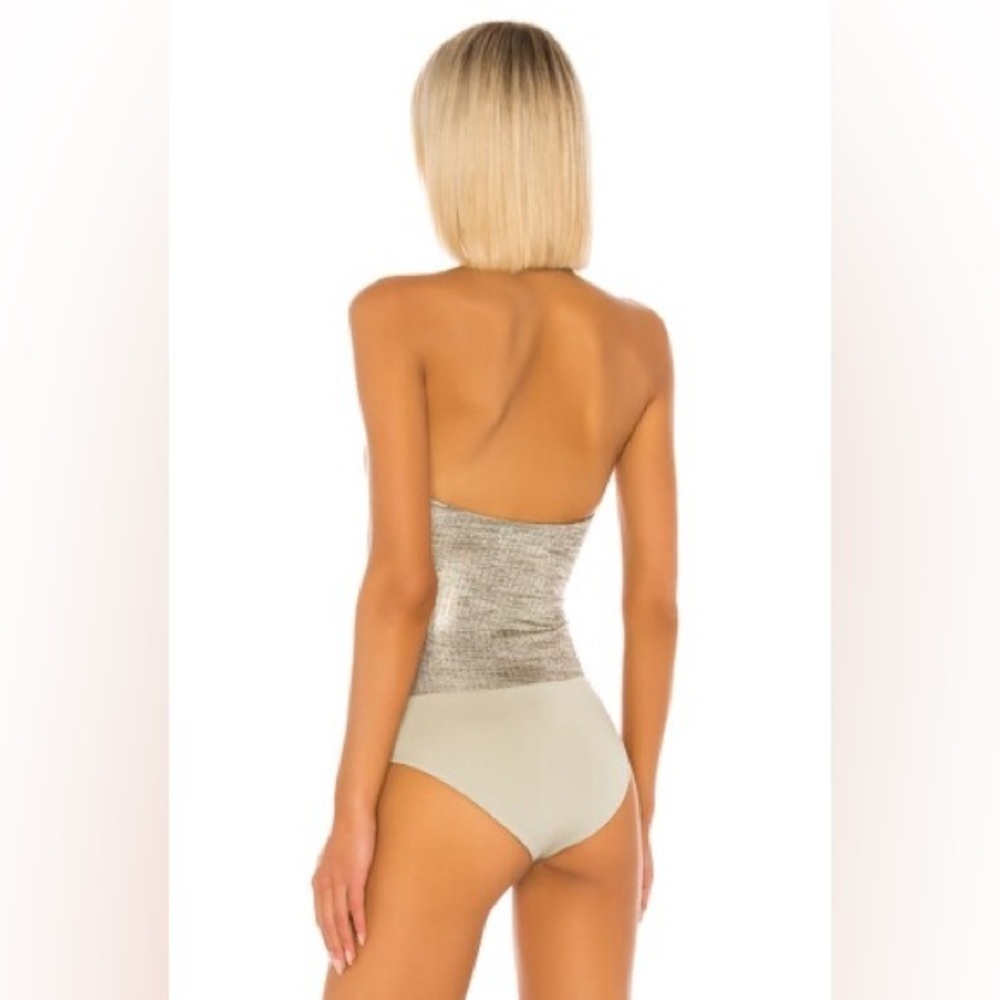 House of Harlow 1960 Metallic Silver Halter Bodysuit - Picture 6 of 16